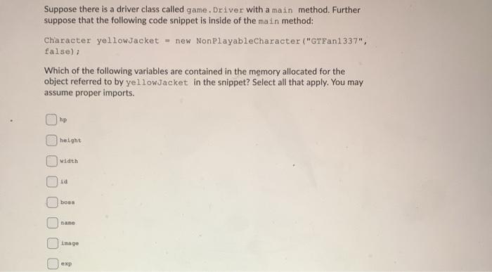 abstract mygame.Character -name: String -hp:int java.time.Duration +Character(name: String) +getName(): String +getHPO int