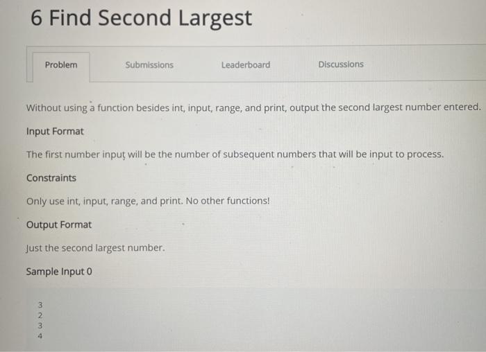 the number of subsequent numbers that will be input to process. From