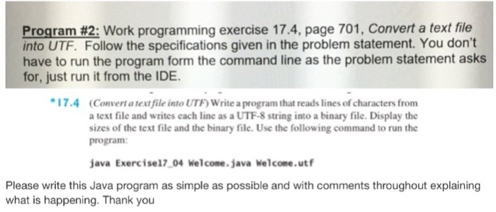  Program#2: Work programming exercise 17.4, page 701, Convert a text file