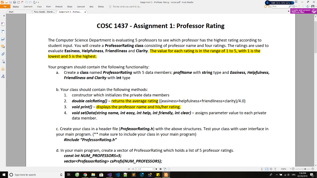  Rssunment 1- Profeso Ratng-vector.pdf-Foot Reader Home Comment w Fo Protet Sh
