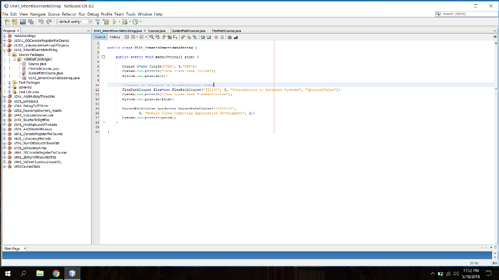 I am working on. This is a screenshot of what my output