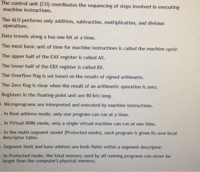  True or false The control unit (CU) coordinates the sequencing of