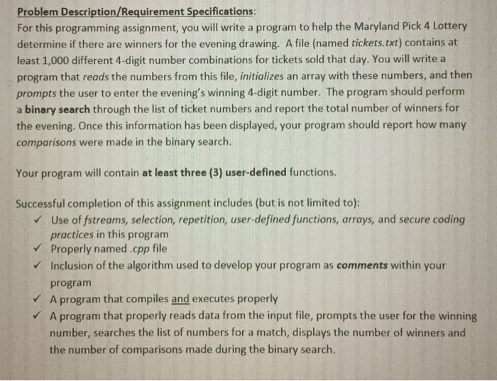  For this programming assignment, you will write a program to help