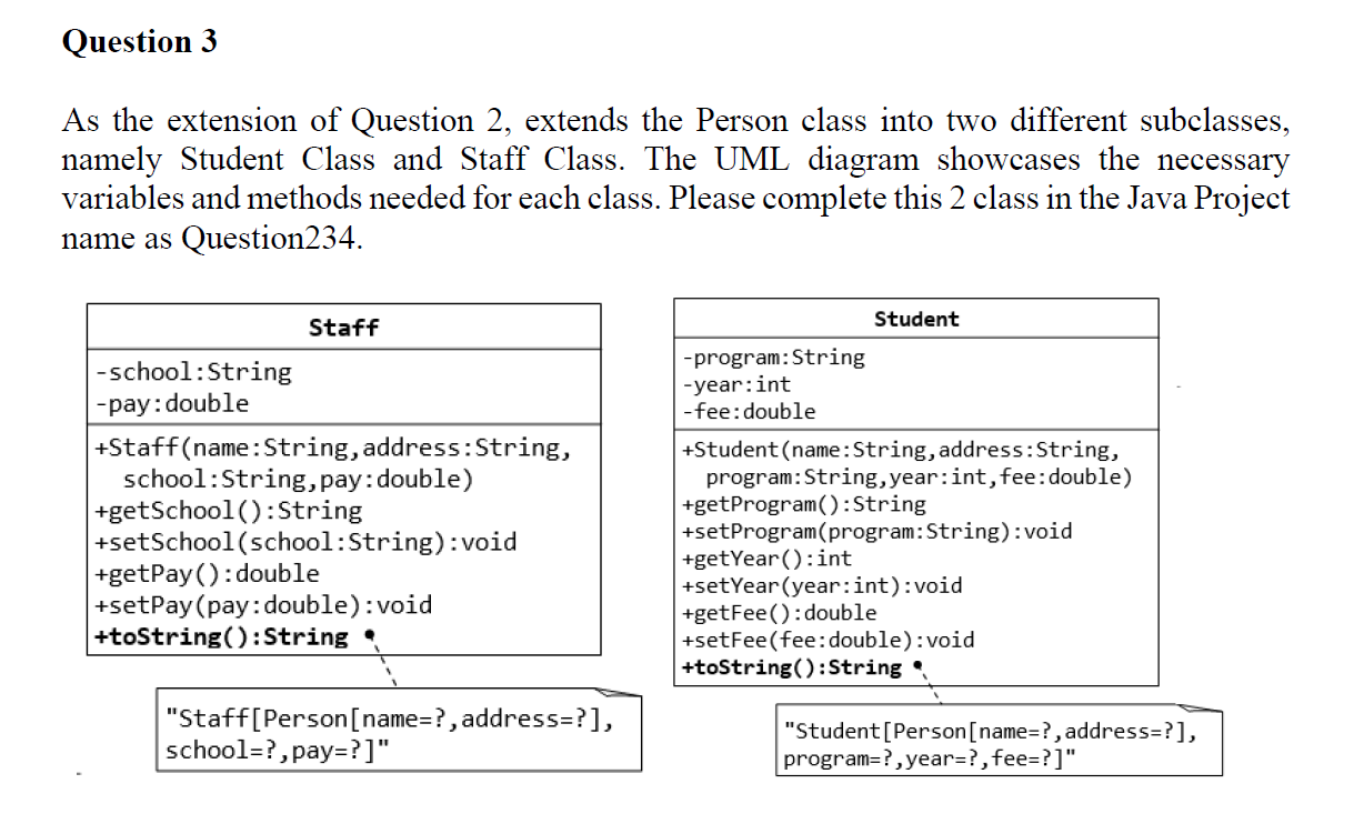 question 2 and question 3. Please complete this testing in the Java