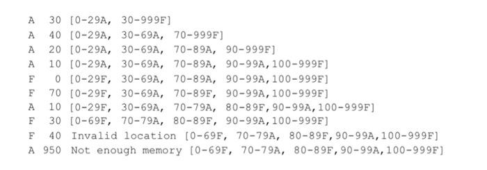 write a simulation of a best-fit memory allocator in python. The output