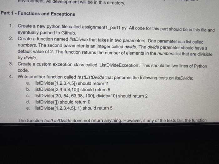  All development will be in this directory. Part 1 - Functions