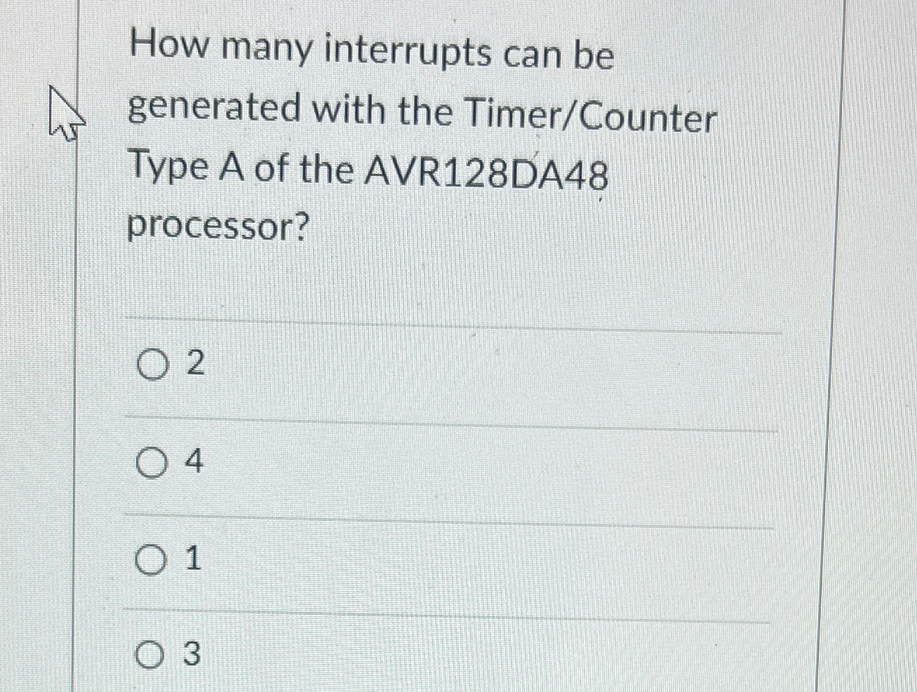  How many interrupts can be generated with the Timer/Counter Type A