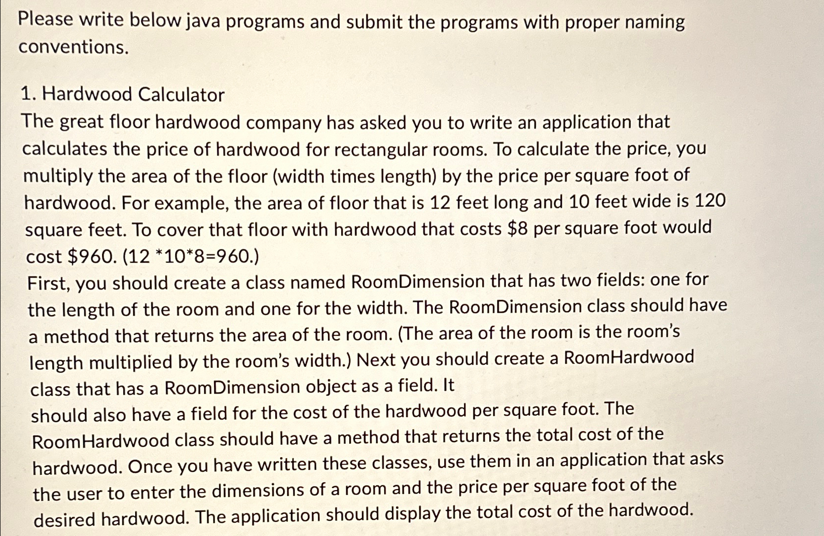  Please write below java programs and submit the programs with proper
