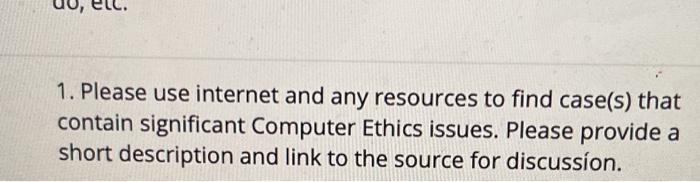  pls include the link too 1. Please use internet and any