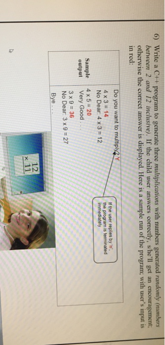  6) Write a C++ program to generate three multiplications with n