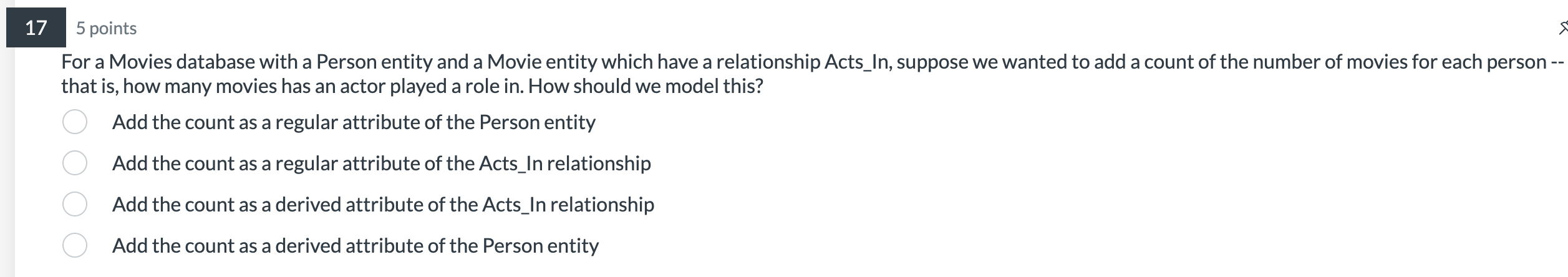 SQL language For a Movies database with a Person entity and a