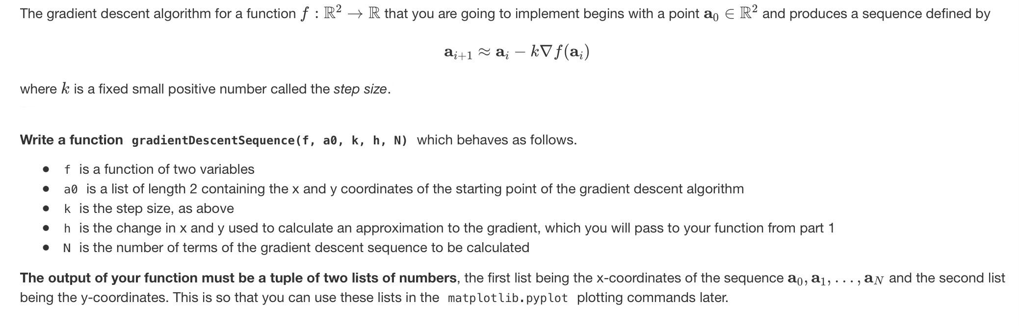 Python ai+1aikf(ai) where k is a fixed small positive number called the