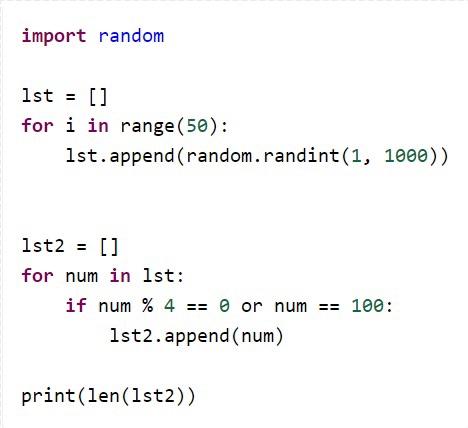  import random 1st = [] for i in range (50): 1st.append(random.randint(1,
