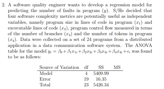 software quality engineer decided to screen (select) the independent variables to determine