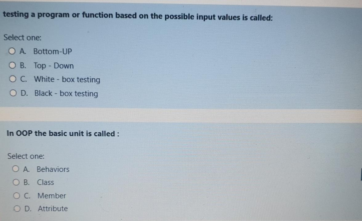 some help algorathm testing a program or function based on the possible