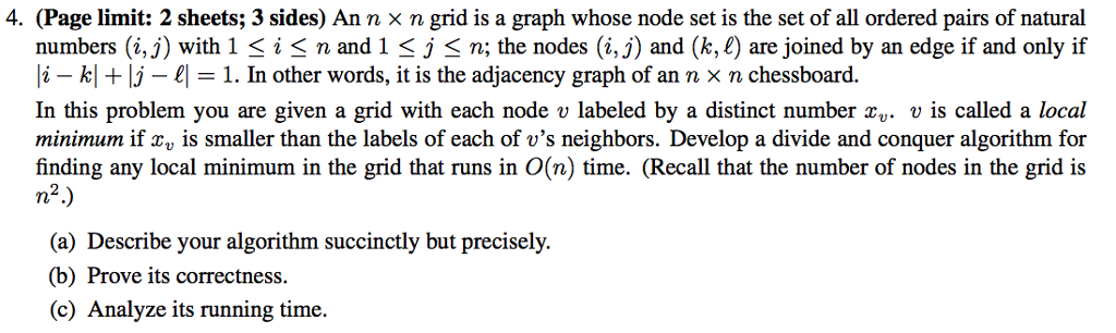  An n times n grid is a graph whose node set
