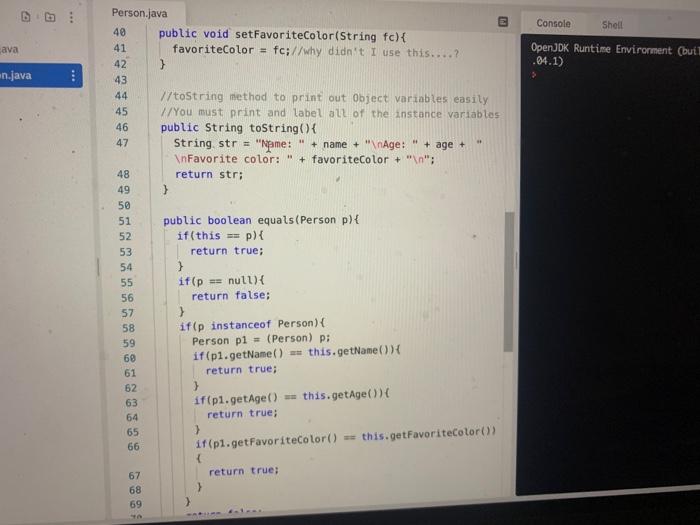 must return a string with all instance variables labeled and formatted. (10