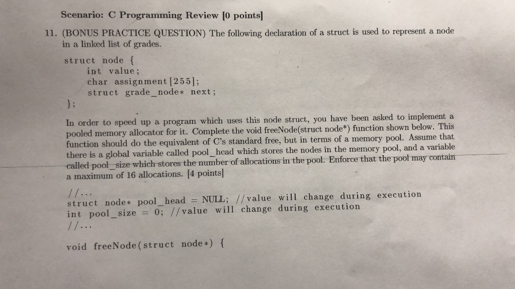  write c code: 1:void freeNode(struct node*){} 2:void addNode(struct node*){} 3:void removeNode(struct