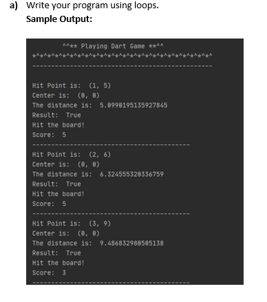 will be shown with x and y coordinates represented as a tuple