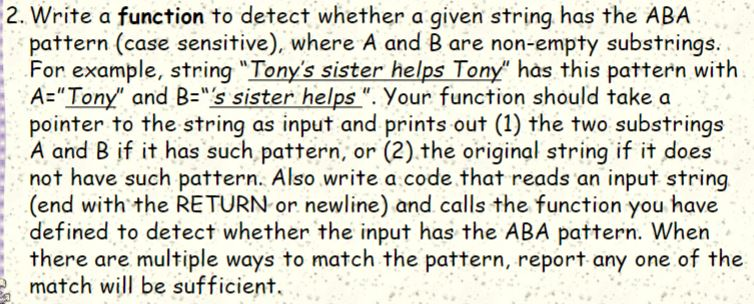  2. Write a function to detect whether a given string has