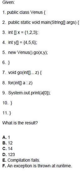 Given 1. public class Venus f 2. public static void main(StringD