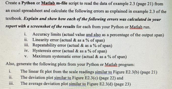 using matlab please Create a Python or Matlab m-file script to read