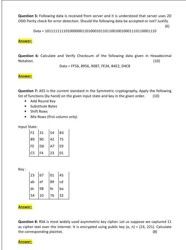 Question 5: Following data is received from server and it is