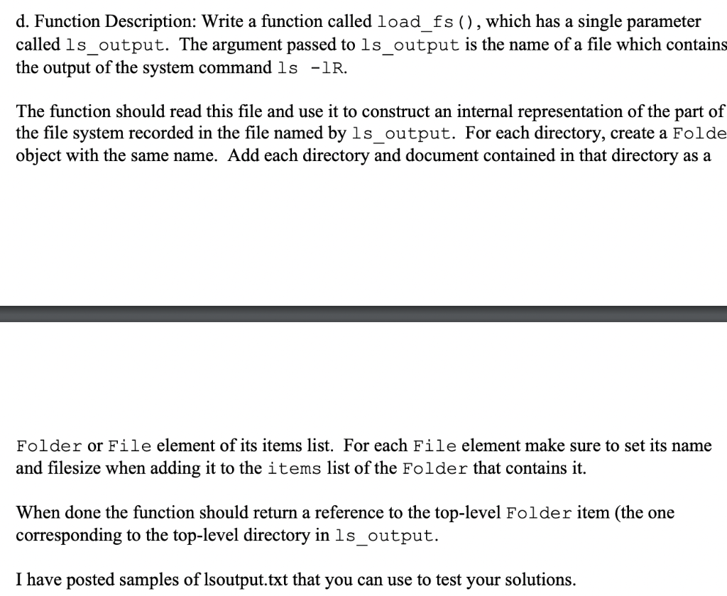 ls 1R> lsoutput.txt prints the recursively explored contents of the filesystem starting