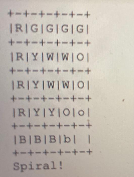 |R|Y|W|W|0| +-+-+-+-+-+ |R|Y|W|W|0| +-+-+-+-+-+ |R|X|Y|0|0| +-+-+-+-+-+ | |BIBIBIBI +-+-+-+-+-+ RGGGG RYWWO RYWWO