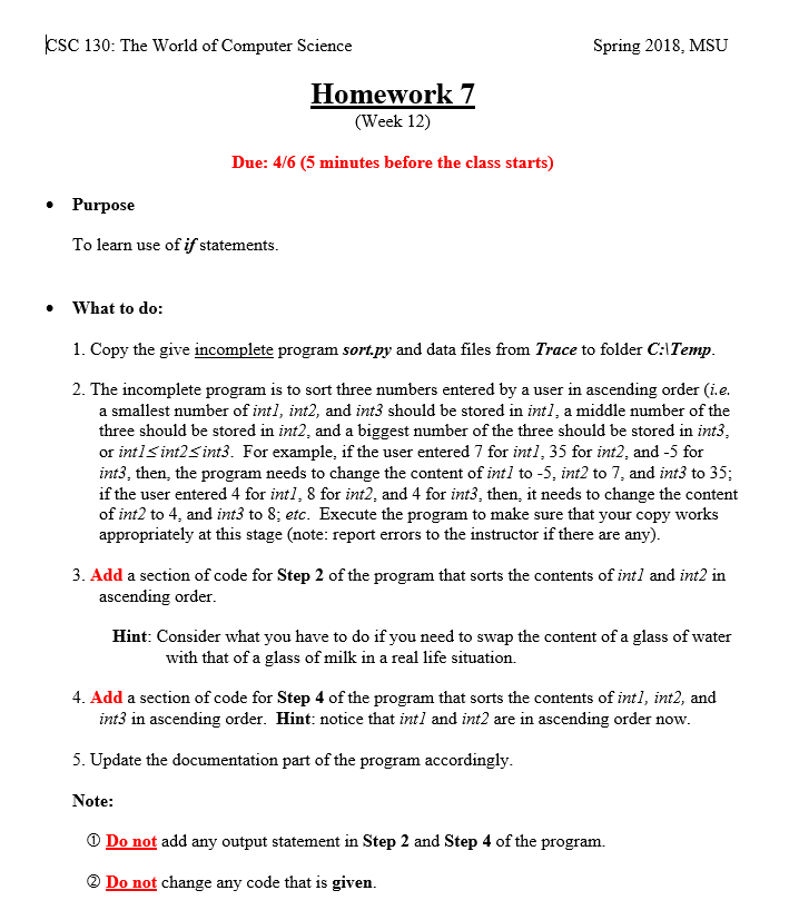 I need help with python. my teacher wants us to modify a