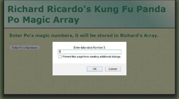 the numbers (from the array). (8 points) The program needs to count
