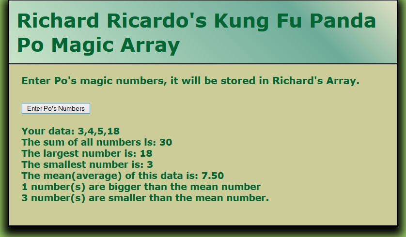 (from the array). (3 points) The program needs to count the number