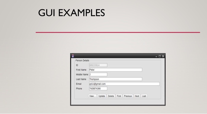 comments to code please. GUI examples TABLE TOOLS HOME CREATE EXTERNAL DATA