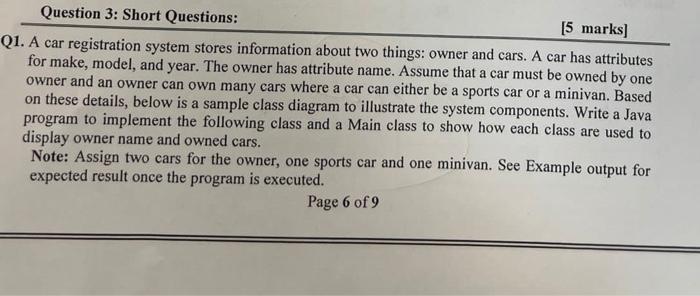 solve it with java 21. A car registration system stores information