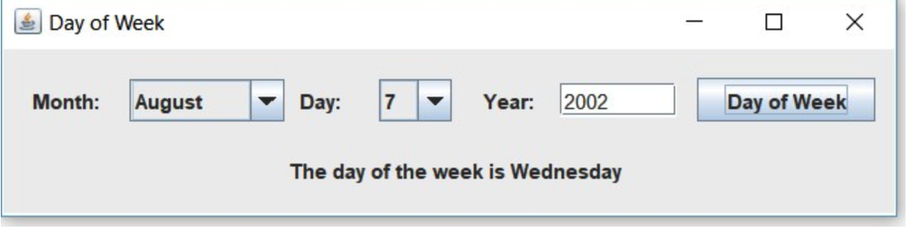 IN THE FOLLOWING CODE IN JAVA CREATE A GUI TO DISPLAY THIS