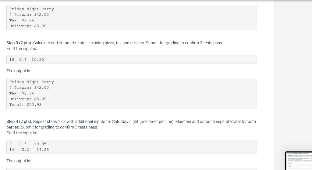 to calculate the cost of hosting three pizza parties on Friday, Saturday