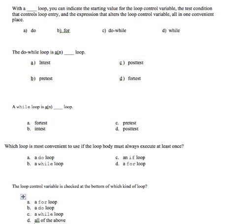  With a loop, you can indicate the starting value for the