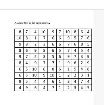 SplitAndSummarize that receives three different (2D) two dimensional arrays all of type