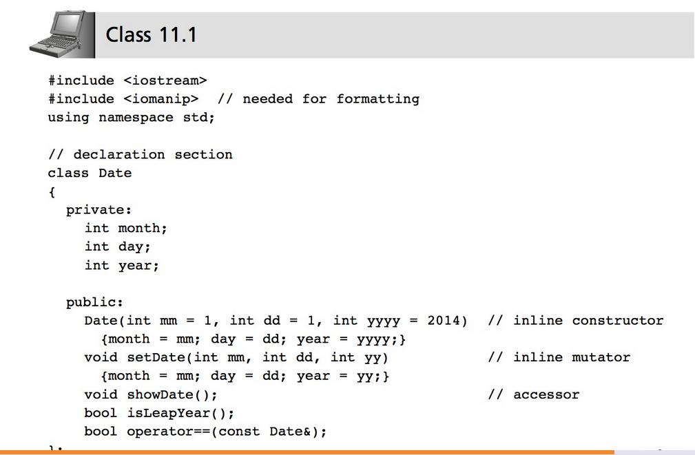 in Class 11.1 that compares two Date objects and returns a Boolean