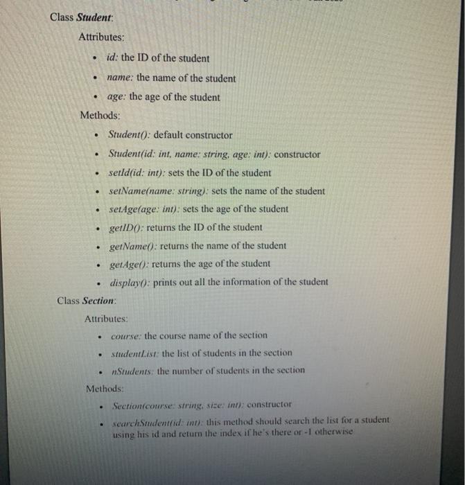 : String age : int Student Student(int, String, int) + setld(int) :