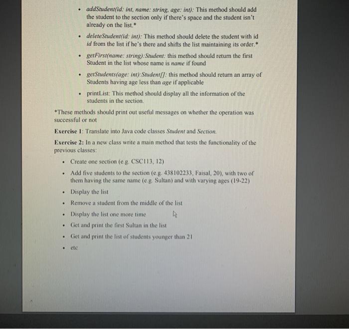 void setName(String): void + setAge(int) : void getld) :int getName(): String +