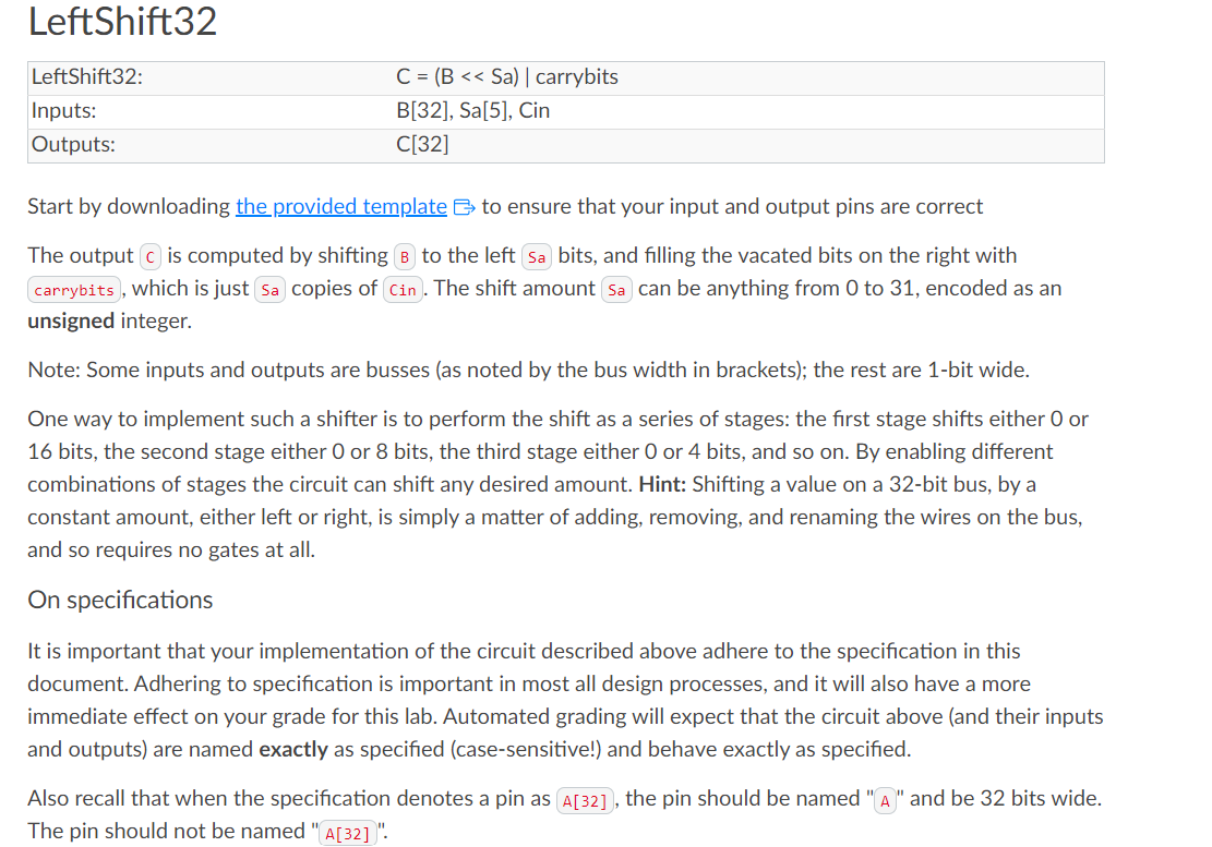  LeftShift32 Start by downloading the provided template :' to ensure that