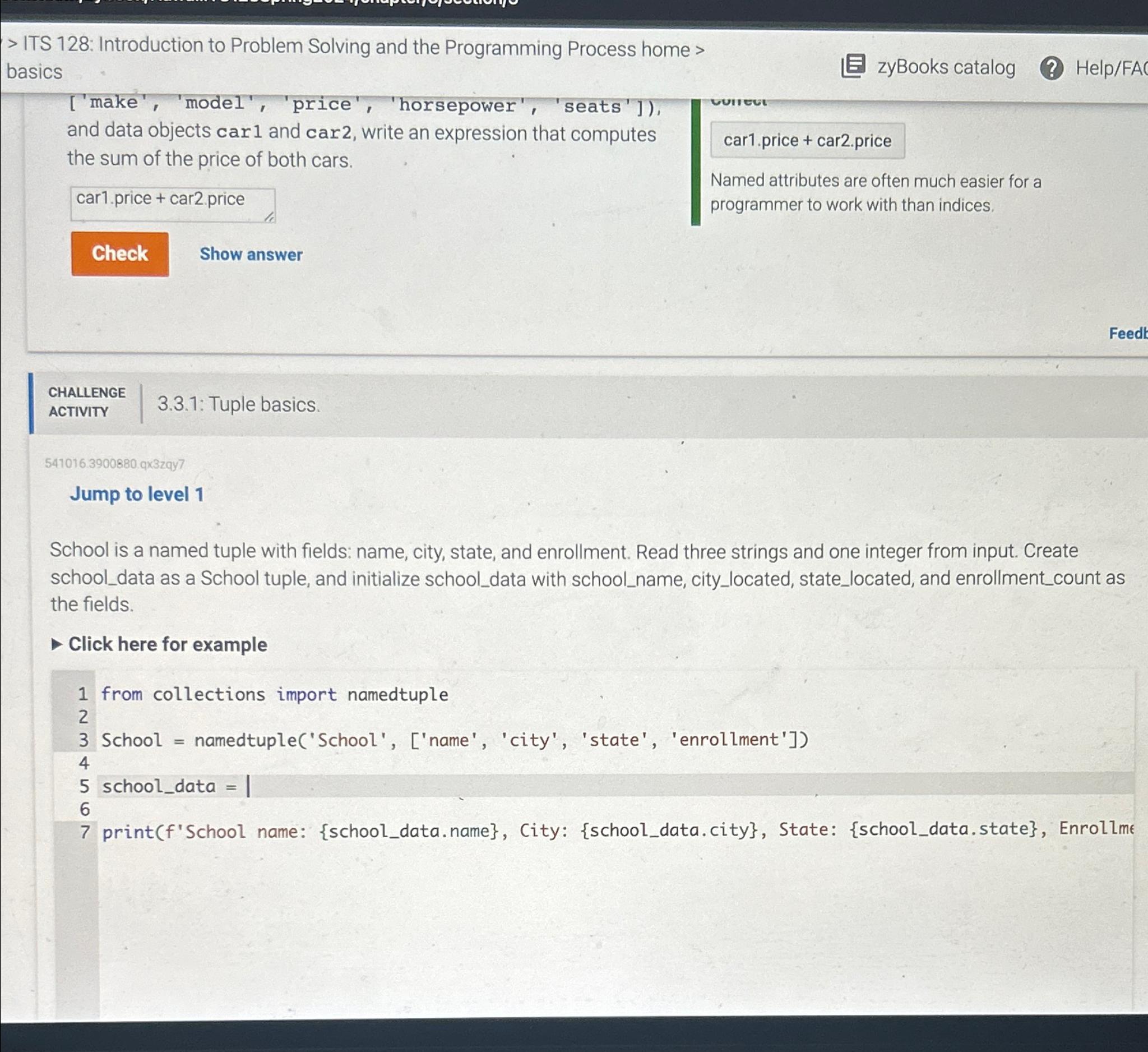  ITS 128: Introduction to Problem Solving and the Programming Process home