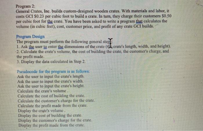 General Crates, Inc. builds custom-designed wooden crates. With materials and labor, it