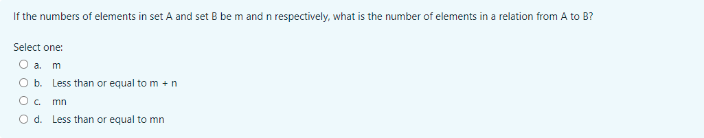 The total number of elements in the domain of Ris m, and