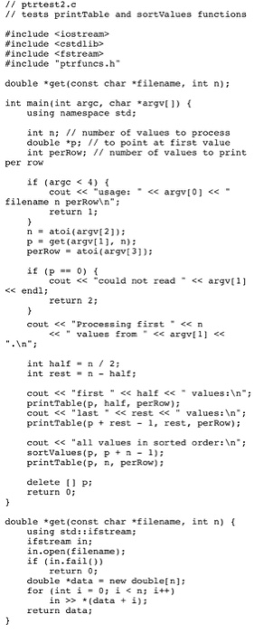 pointers. Most of them also manipulate a collection of consecutively stored double