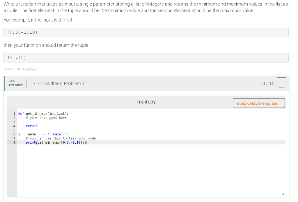 In Python please. Write a function that takes as input a single