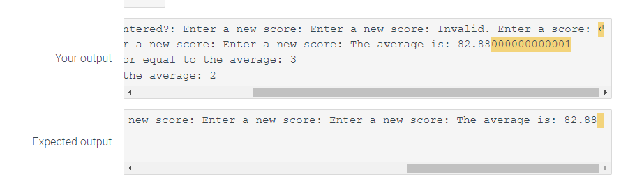 score: The average is: 82.88000000000001 Your output or equal to the average: