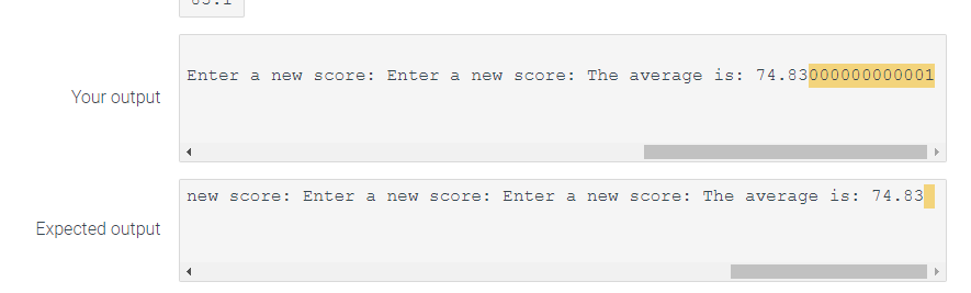 3 the average: 2 new score: Enter a new score: Enter a