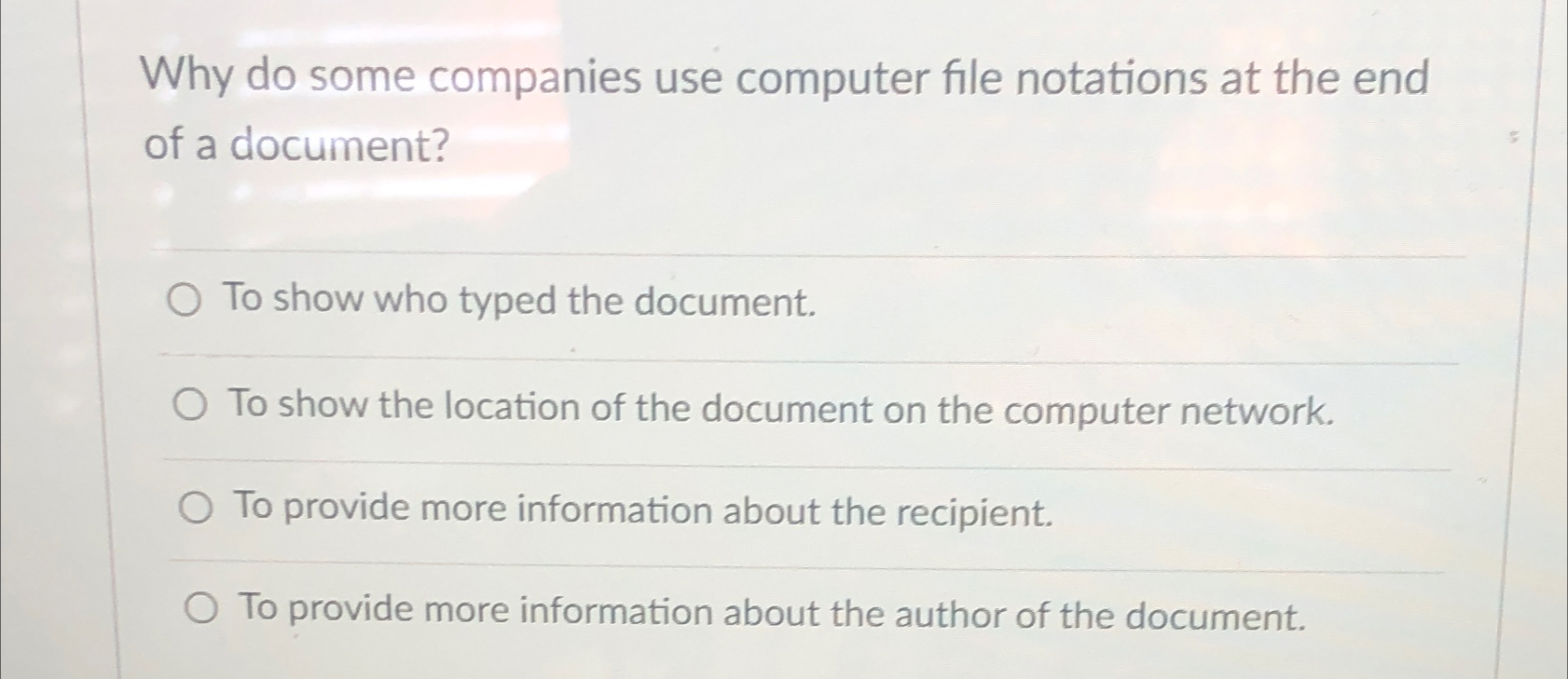  Why do some companies use computer file notations at the end